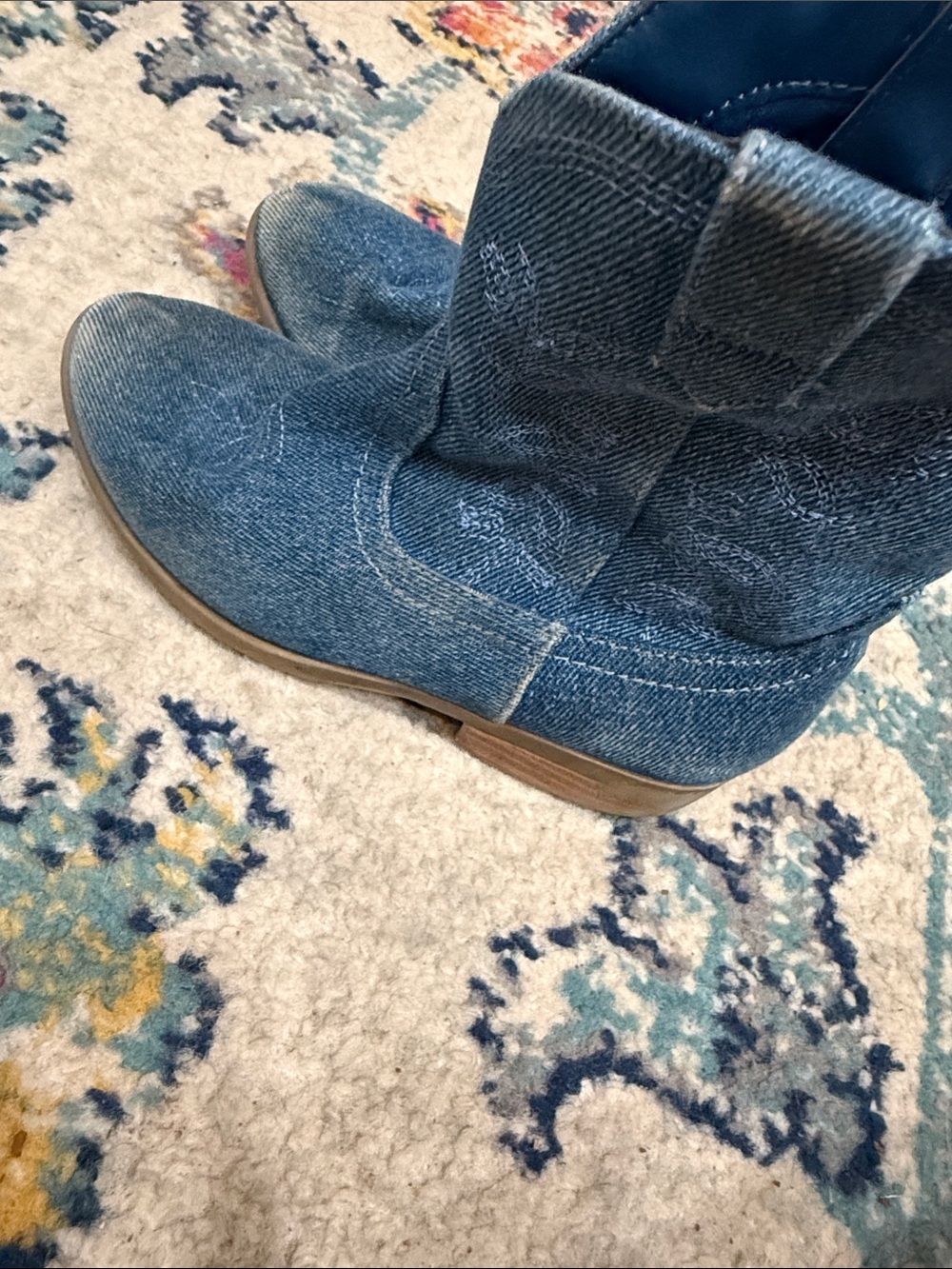 Girls denim cowgirl boots